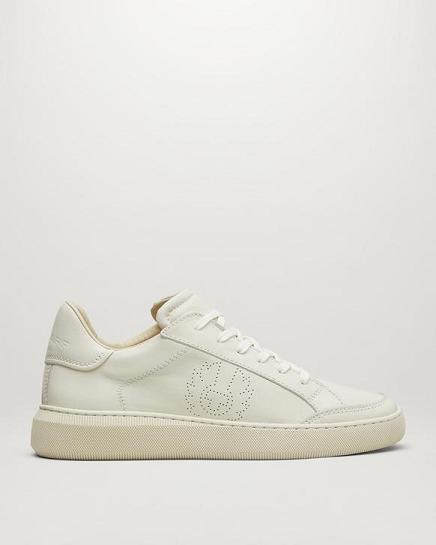 Basket Belstaff Femme Track Low Top Blanche Cuir France MD4197835